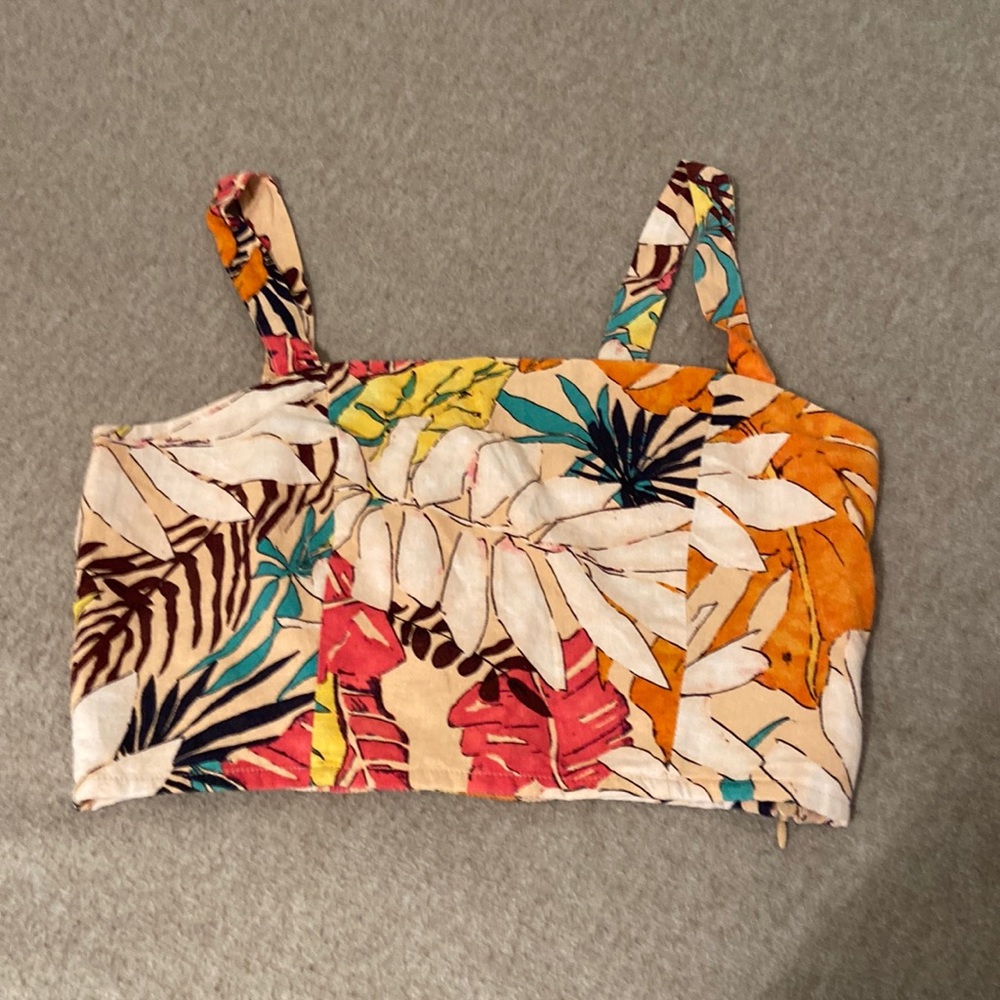 Forever 21 Multicolor Tropical Print Crop Top